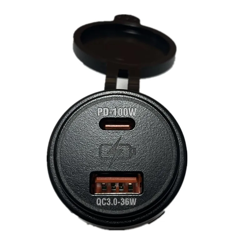 PD100W fast car charger USB+Type-C ports Adapter