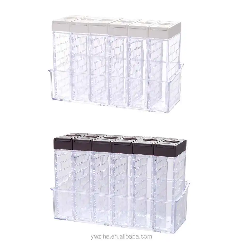 1 Набор 6 шт. кухонная банка для специй коробка приправ бутылка хранения банки прозрачная соль и перц тминовый порошок