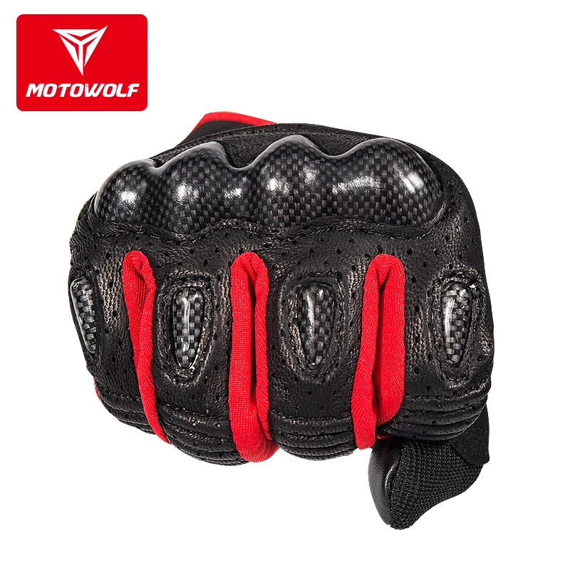 Motorcycle Safety Gloves Anti - Collision Touch Screen Guantes Bicicleta Motor Riding Gloves Carbon Fiber