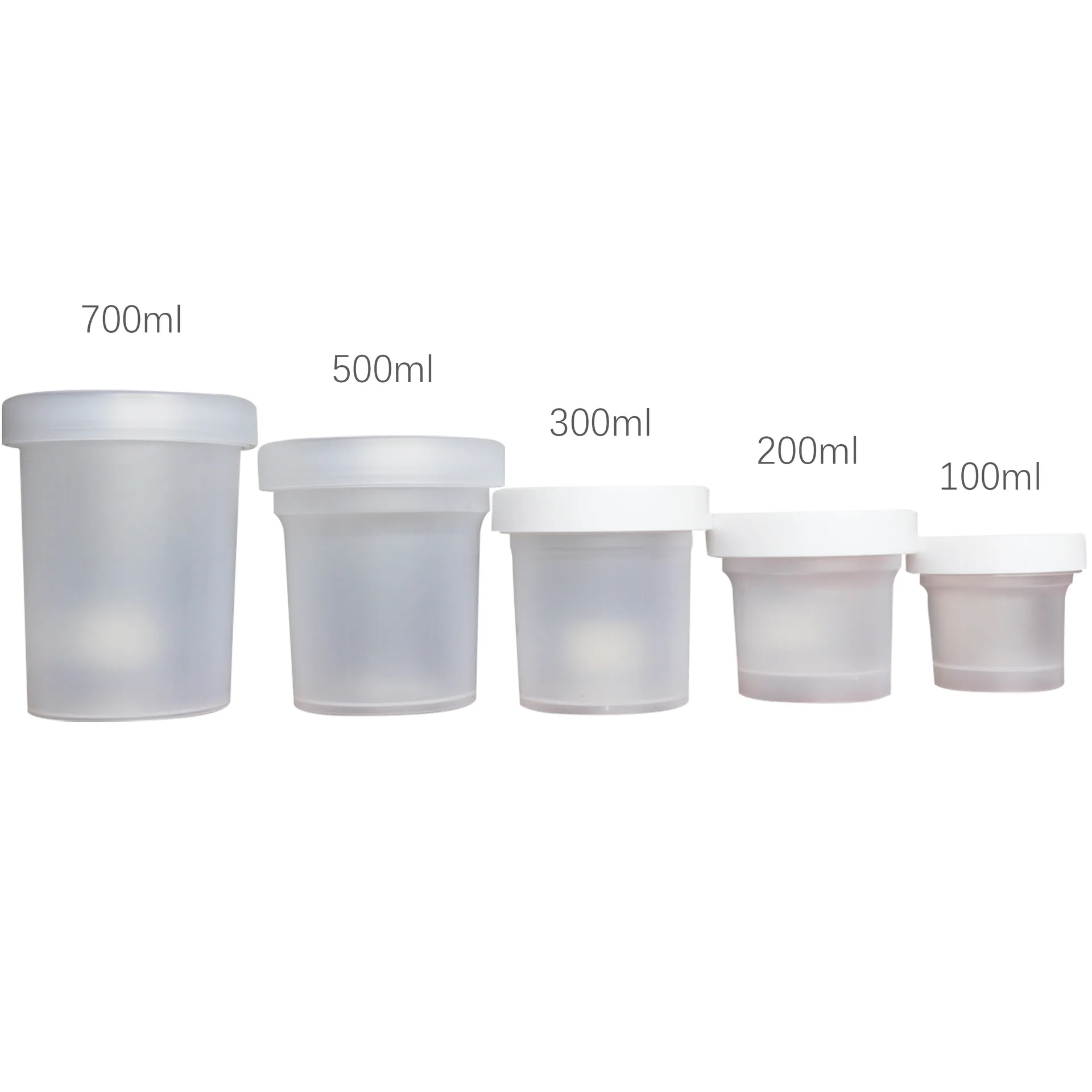 100ml 200ml 300ml 500ml700ml frosted transparent scrub bottle empty hair gel jar PP plastic white mud jar for cosmetic packaging