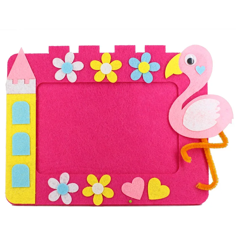 
DIY Non-woven Picture Frame 3D Photo Frame Children Non-woven Stickers Handmade Toys Material Package Craft Toys 