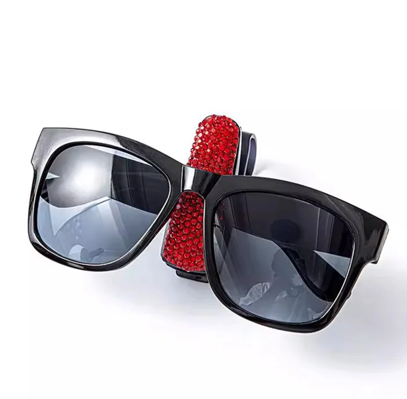 Car Auto Bling Rhinestone  Glasses Sunglasses Card Ticket Rhinestone Holder Clip