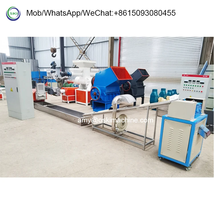 PE Eps Foam Compressing Recycling Extruder Granulator Machine PE Epe Eps Foam Granules Making Machine