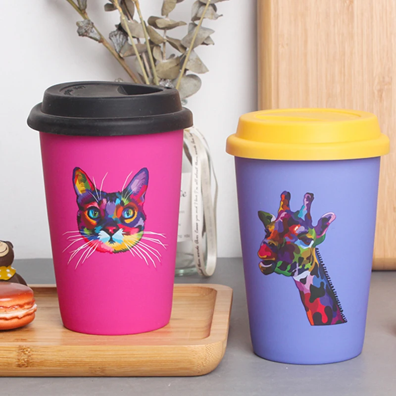 Oem Personalized Silicone Lid Porcelain Cups Ceramic Coffee Travel Mugs without Handle
