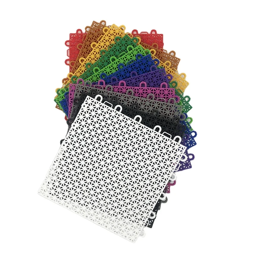 Top-quality Wanhe portable plastic interlocking flooring sports mat outdoor Badminton court futsal court floor