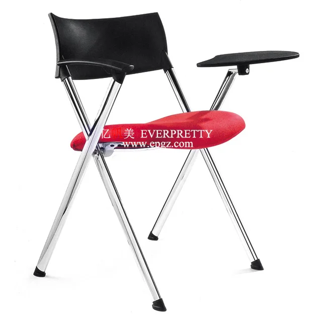 School training chairs with writing board, study chairs with tables attached