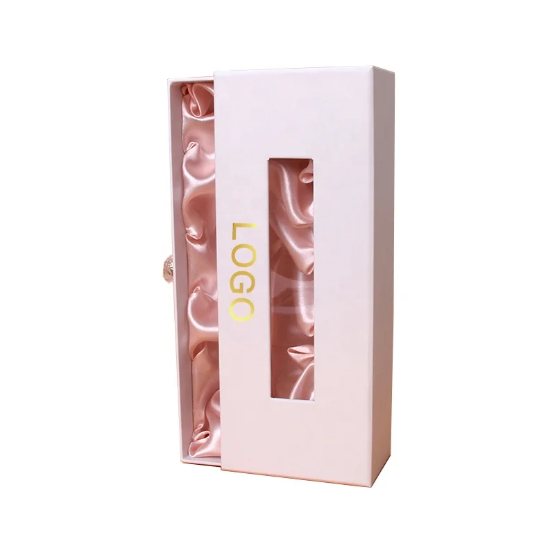 Pink Elegant Packaging Gift Box With Satin Decoration