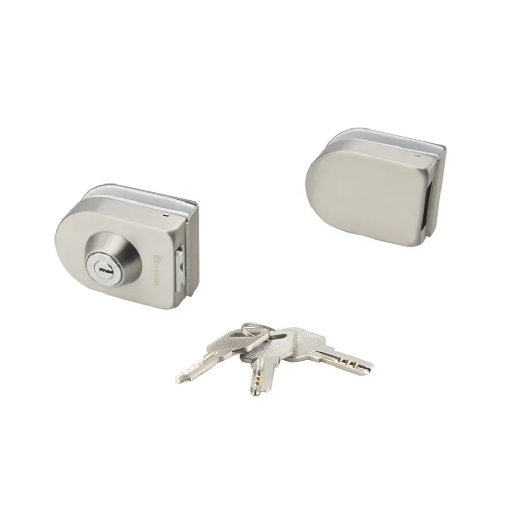 Modern office entrance security glass center lock with keys