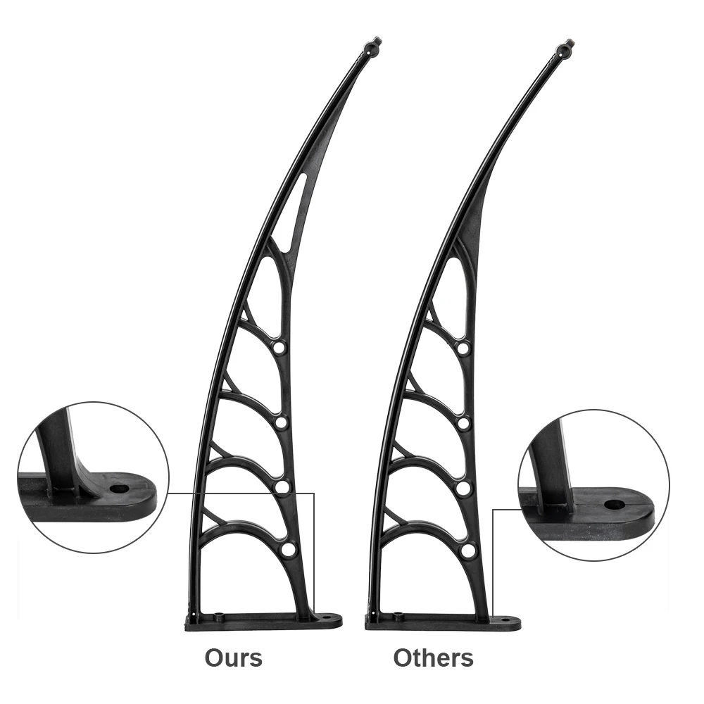 100 x 96 CM Household Application Door & Window Rain Cover Eaves Brown Board & Black Holder