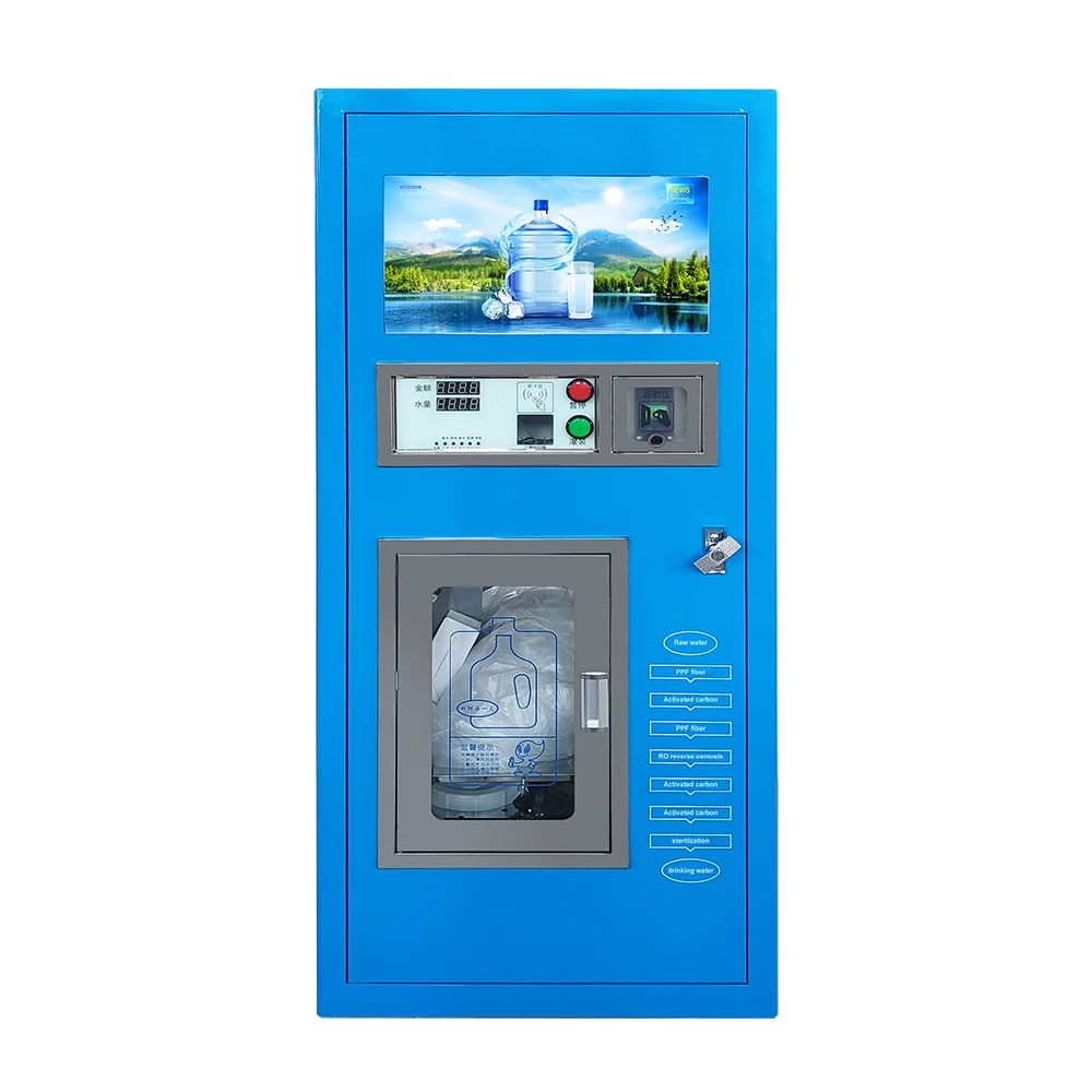 Factory China Self-service Water Vending Station Water Machine Ro Reverse Osmosis Coin Operated Chilled Water Vending Machines