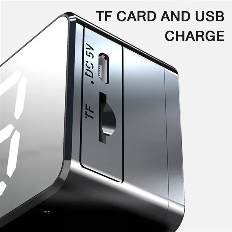 High Quality B119 Big Size Display Smart Wireless Speaker Bedside Alarm Clock Stereo Subwoofer Speaker Led Digital Clock