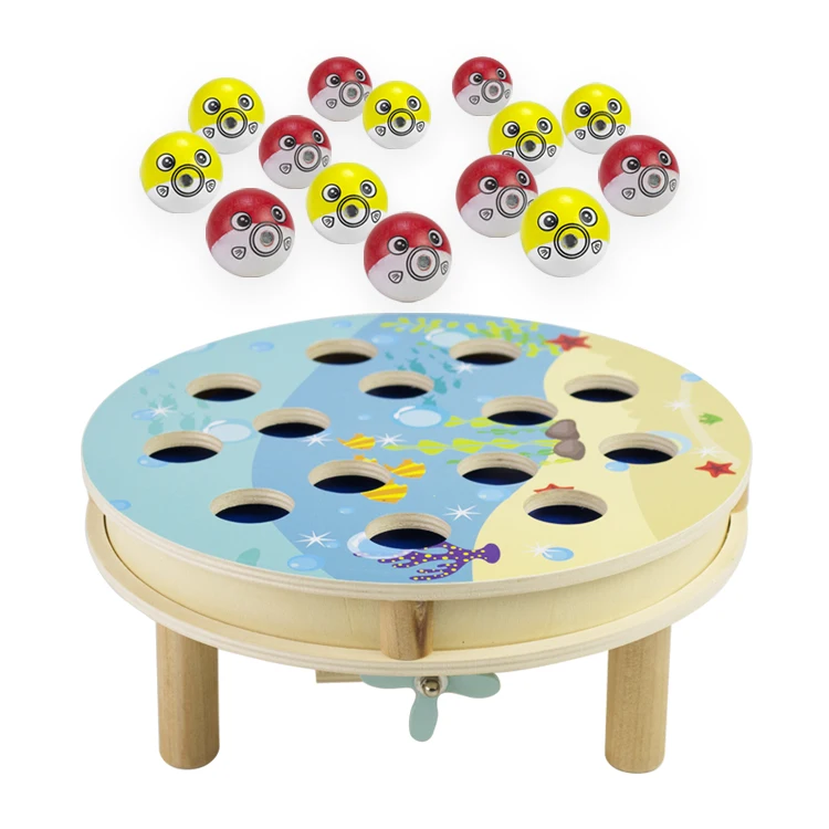La Doyee Children Music Box Wooden Fishing Game  Toy for Kids
