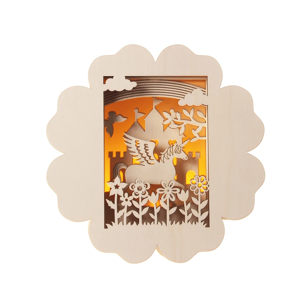 
Wooden mini led light for craft home decoration 