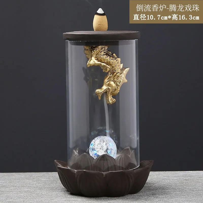 Wholesale HQ Ceramic Backflow Incense Holder Incense Burner Waterfall Aromatherapy Ornament  Home Desk Decor Office Decor