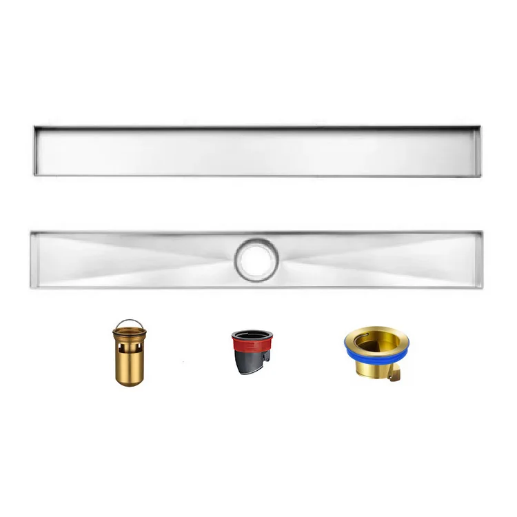 Bathroom parts accessories Efficient Drain with X-Shaped linear Long  shower floor drain 304 stainless steel floor drain