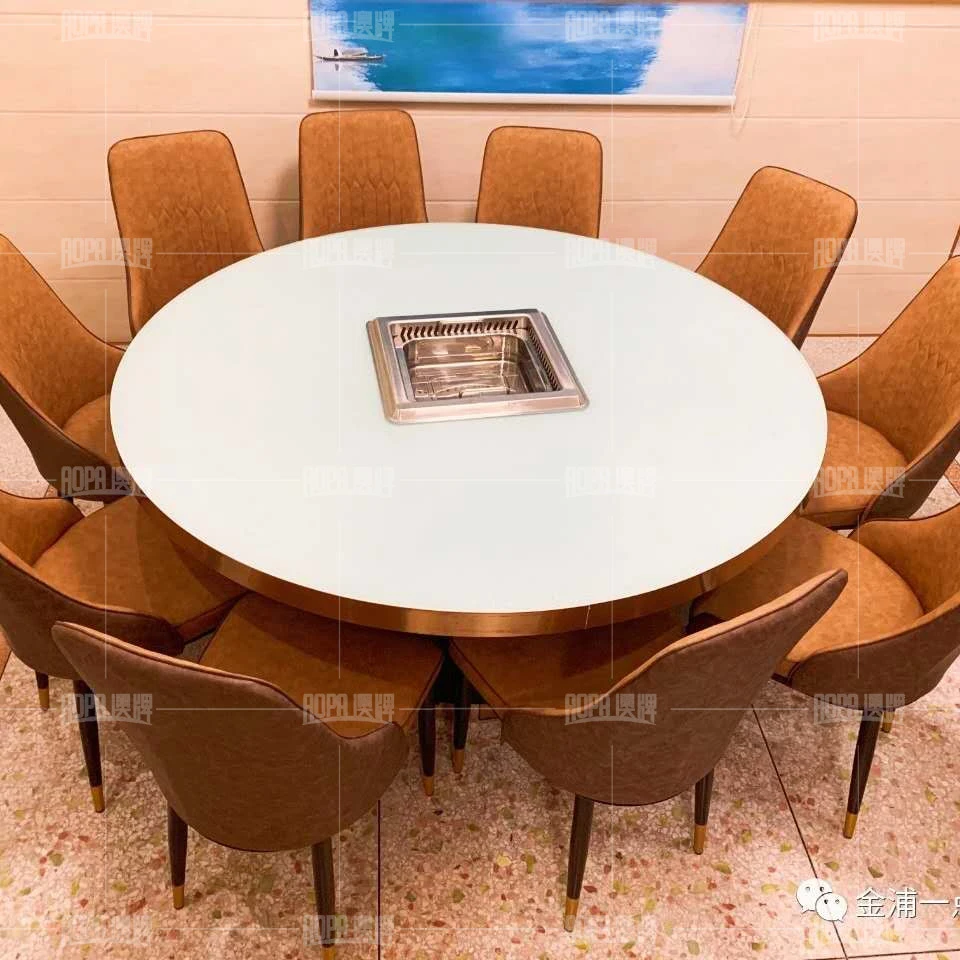 AOPA Factory No Need Lay Pipes Physical Filtration Smokeless Steamboat Hot Pot Table