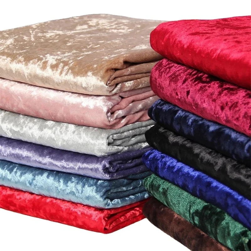 Multi color wholesale 350gsm holland knitted heavy weight plain design upholstery home textile velvet fabric for sofa