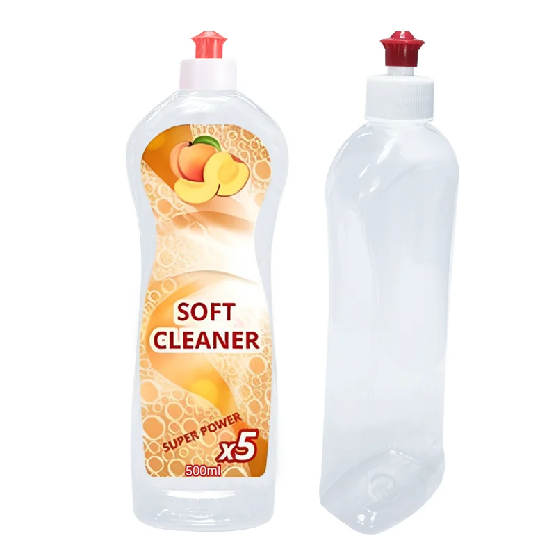 Empty 500 Ml Pet Plastic Dish Wash Detergent Packaging Detergent Liquid Bottle