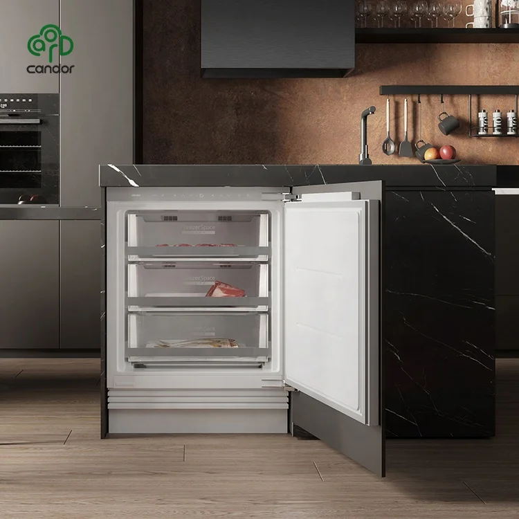 Candor home appliance 106L built in kitchen cabinet under the counter freezer single door for whole house decoration