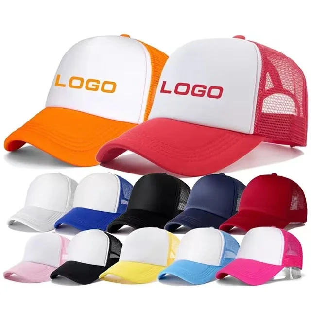 High Quality 5 Panels Gorras Personalizadas Trucker Hat Blank Logo Embroidery Foam Mesh Trucker Hats Caps for Men