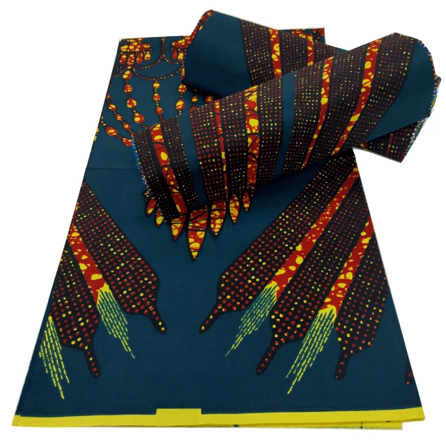 Wholesale African Real Wax Fabric Super Jacquard Weave Textile Nigera Design 100% Cotton Print Anakra Material For Sewing Cloth