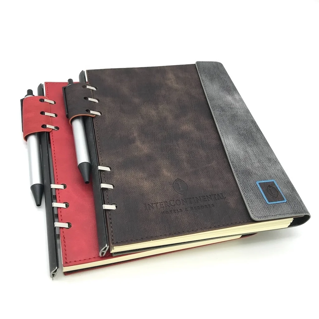 New ring binder loose leaf leather journal diary notebook a5 spiral notebook with pen