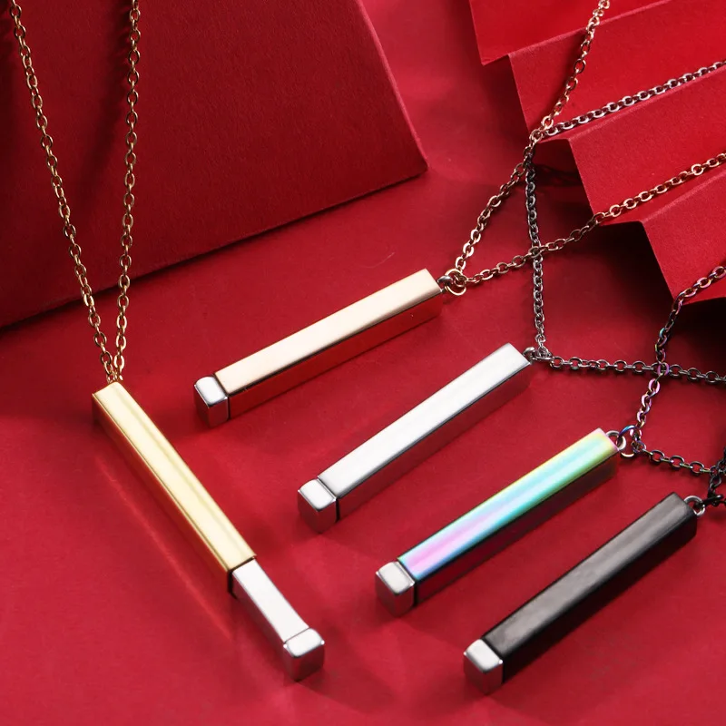 Hot Selling 45cm Polished Customizable Titanium Steel Nesting Doll Necklace Hidden Pendants Jewelry