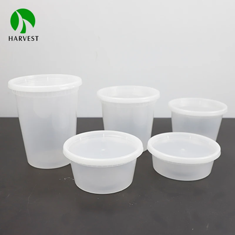 Custom Color based disposable take away 250ml 8oz pp Injection soup food plastic deli cup container with lids