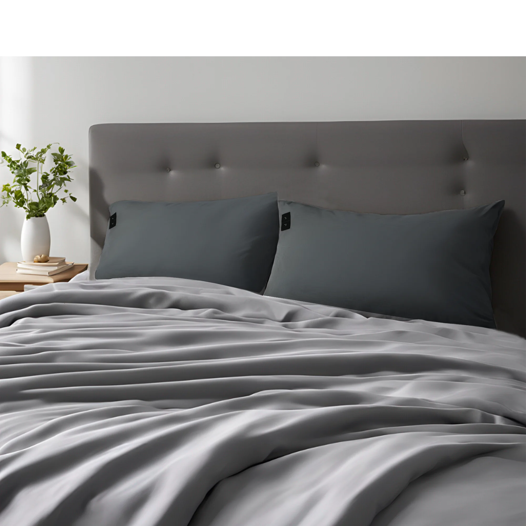 ESD Grounding Pillowcase: Soft Cotton Material for Enhanced Comfort and Static Protection, Gray