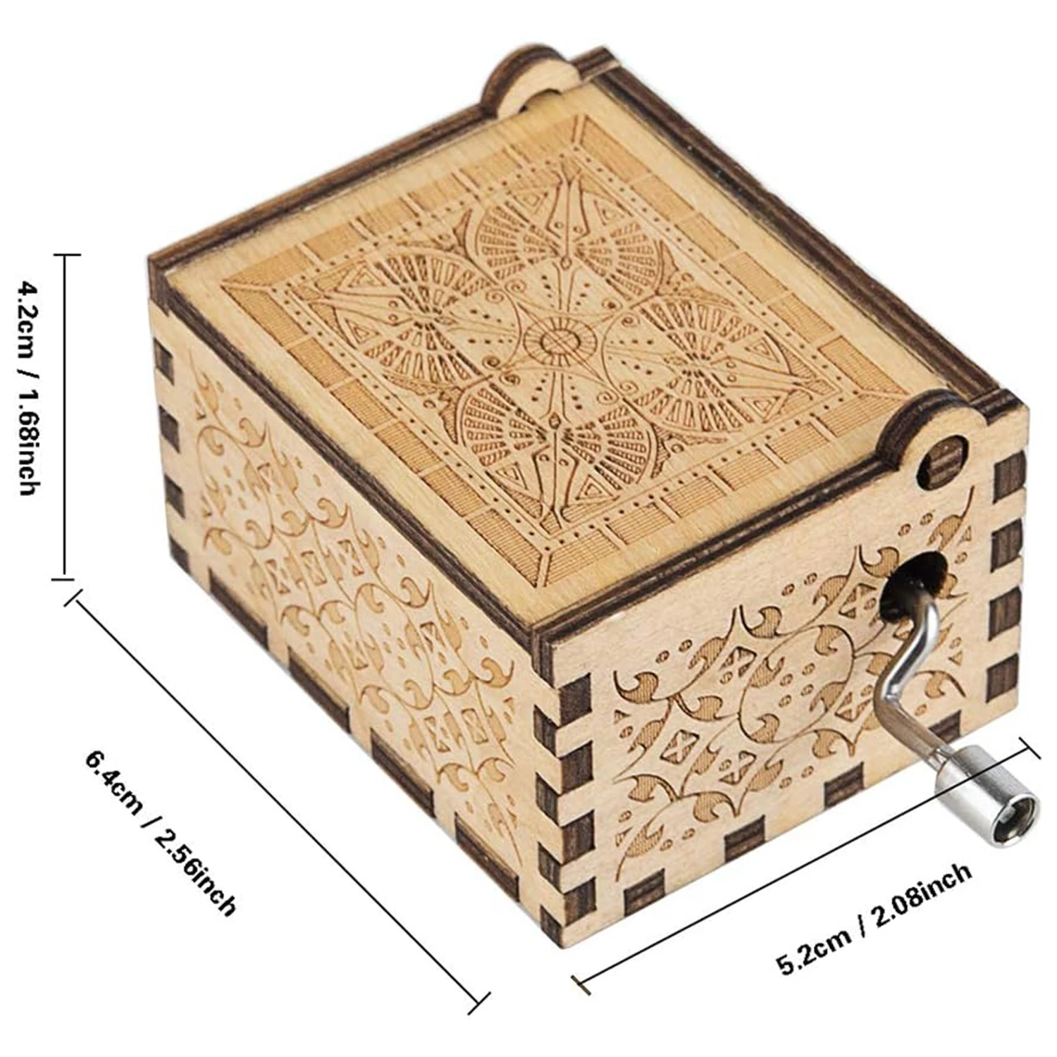 Romantic Birthday Music Box Christmas Gift Wooden Hand Crank Musical Box