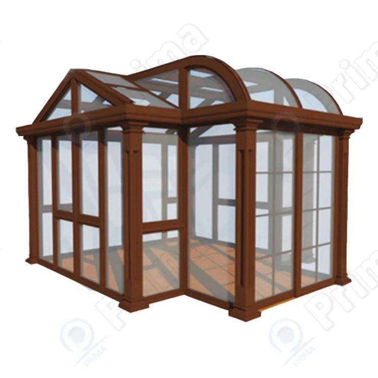 Shade House Transparent Aluminum Alloy Toughened Glass Room Terrace European Sun Room Custom Outdoor Sale Graphic Technical Roof