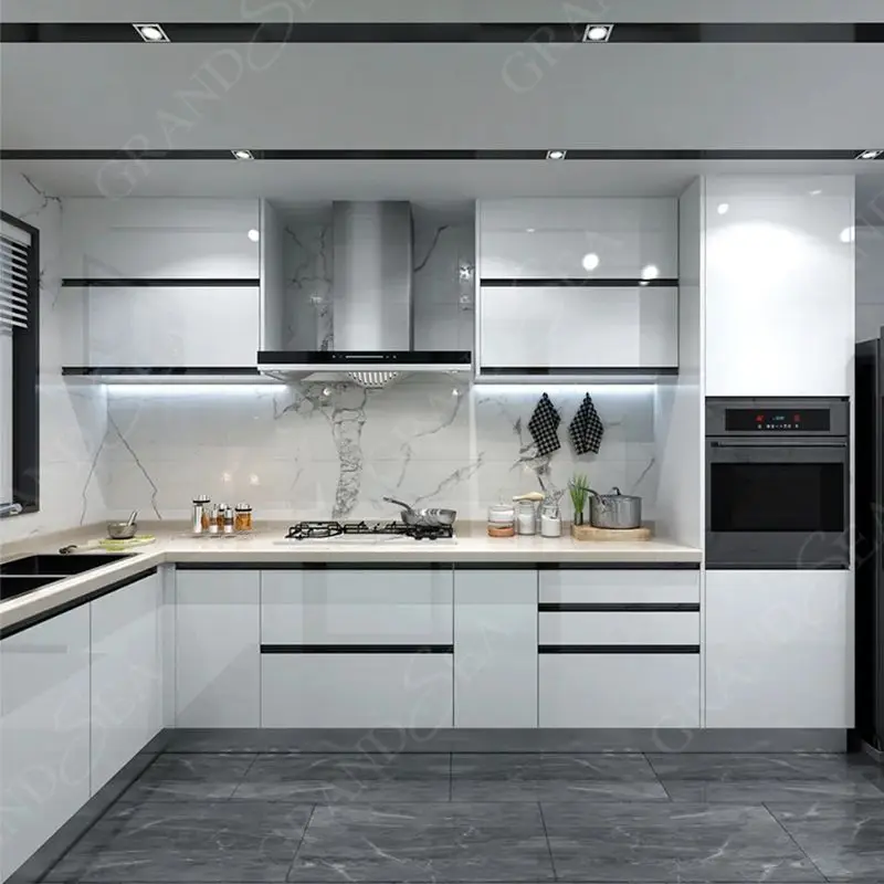 Focus on Cabinet Design and Production Kitchen Cabinets Factory Custom Automatic Unit Small Furniture Whole Kitchen Cabinet Set