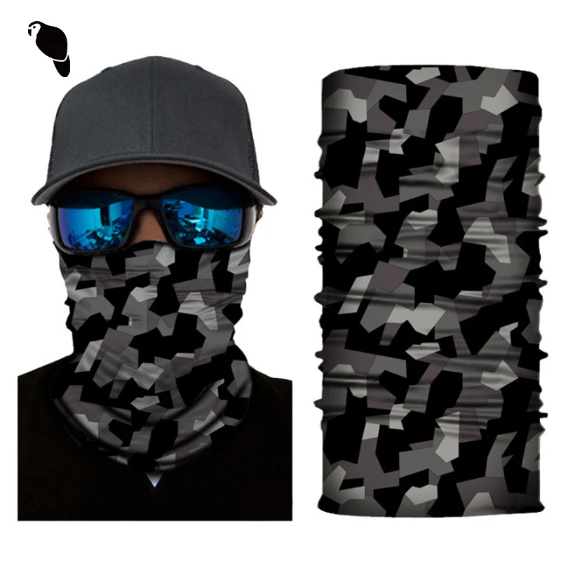 High Quality Camo Bandana 100% Microfiber Polyester Neck Gaiter Biker Cycling CS Party Seamless Neck Gaiter