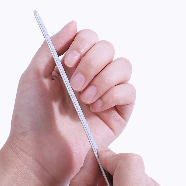 Custom nail file wholesale wooden nail files 100 180 240 grit Grey limes with private label nail art tool for salon use