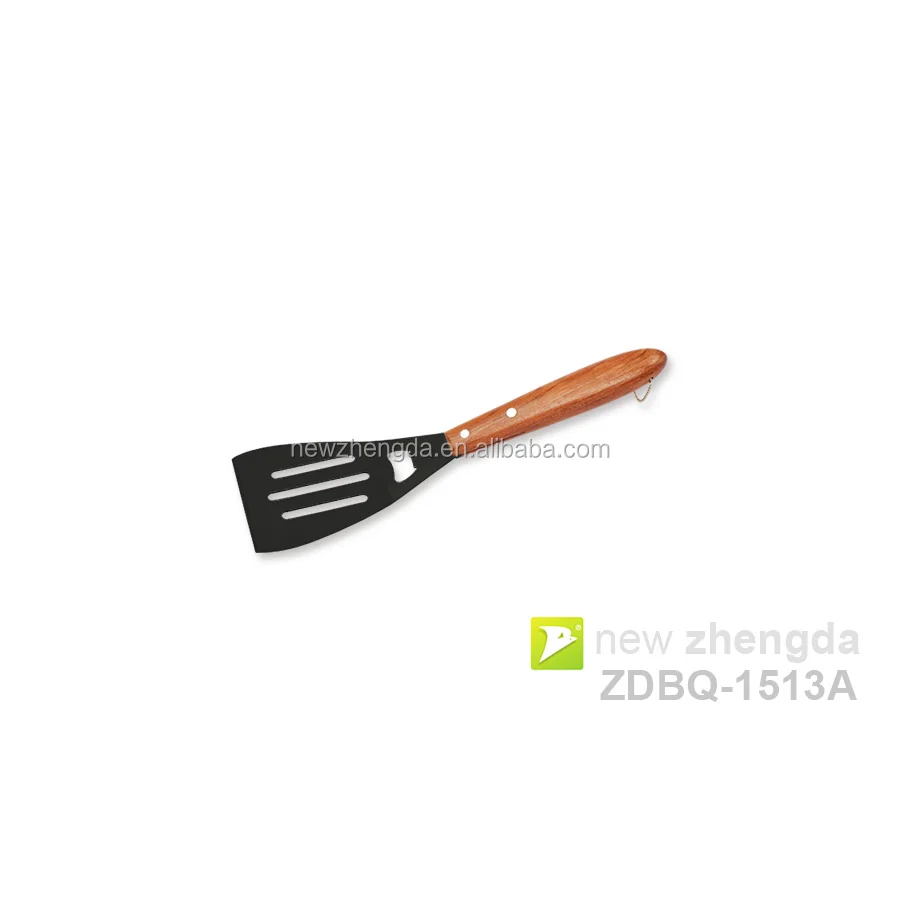 
BBQ Grill Spatula Stainless Steel Shovel with Wooden Handle Griddle Scraper 