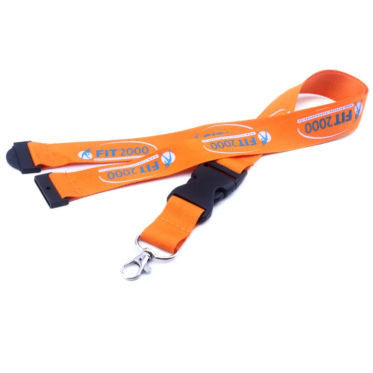 Hot sale blue retractable reels key chains neck lanyard band for id badge holder for business school event