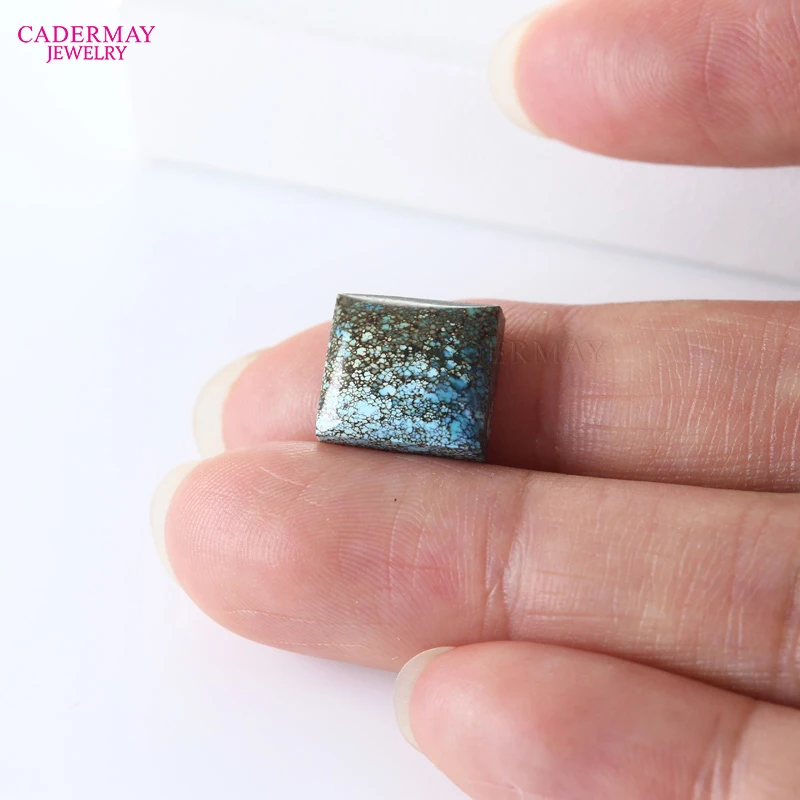 Cadermay 100% Natural Turquoise 1.2g 6ct Weight Square Blue Brown Turquoise Stone For Turquoise Ring