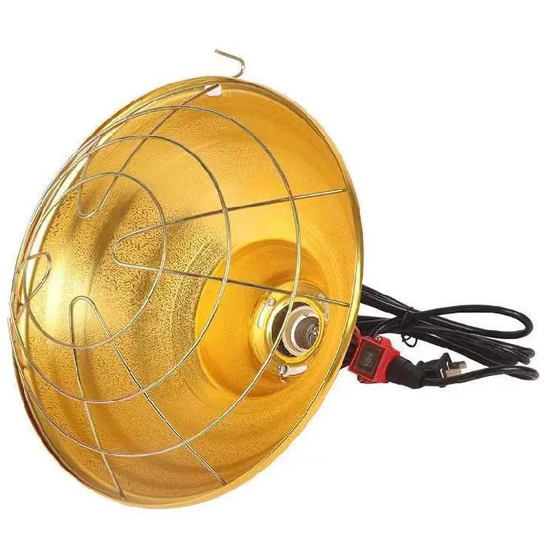 Factory Wholesale Poultry Heating Infrared Red Heat Lamp With Lamp Shade Poultry Chicken Pig Reptile Heating Lamp Shade