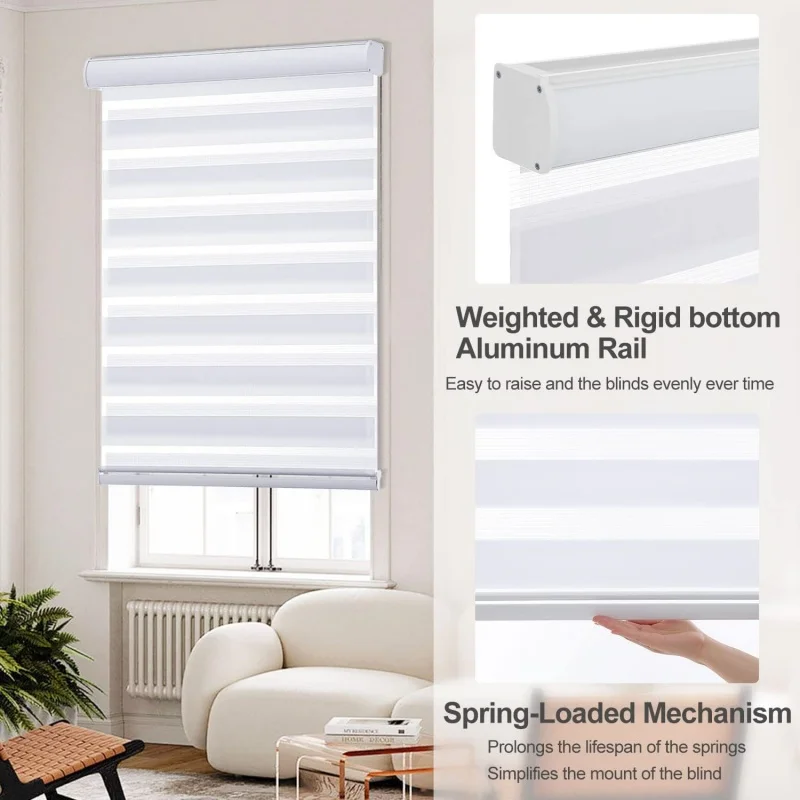 Wholesale Cordless 100% Polyester Light Filtering Sheer Shades Zebra Blinds For Window