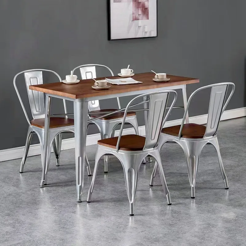 Factory Direct Sales High Industrial Vintage Style Metal Chair Appearance Luxury Dining Chairs For Hotel