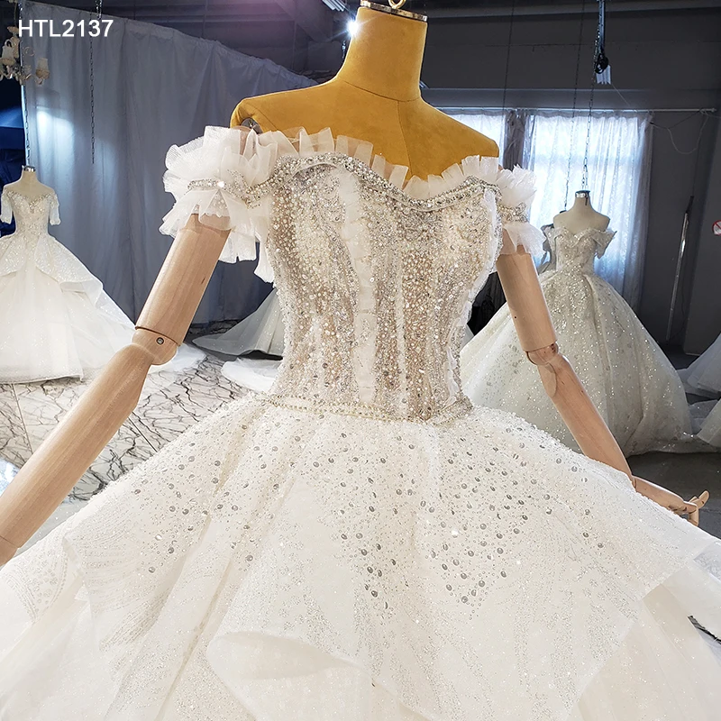 Jancember HTL2137 Luxury off Shoulder long Dress wedding Gowns bridal dress