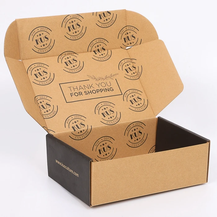 Cheap recycled brown kraft paper corrugated boxes custom ecommerce carton shipping box packaging for apparel garment
