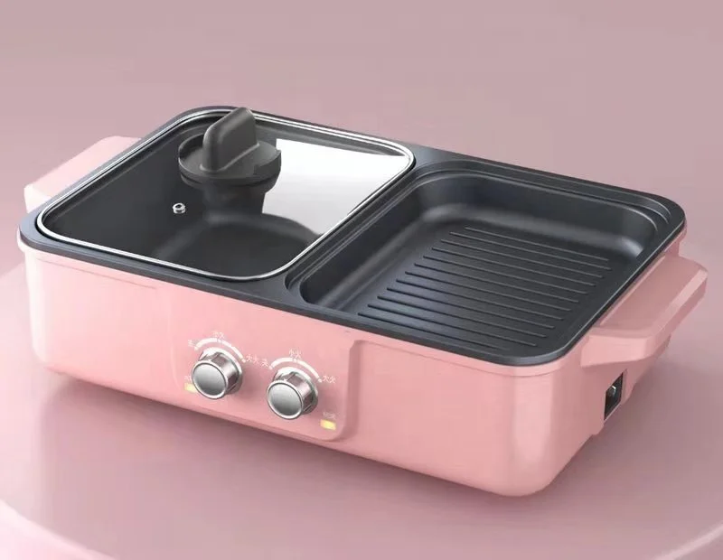 
New design suitable for 2-3 people electric grill with hot pot 