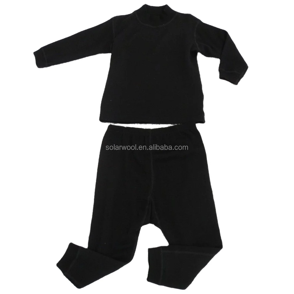 Solarwool High Quality soft knitted Fabric Color Fashion Design 100% Merino Wool Child Boys Thermal Underwear