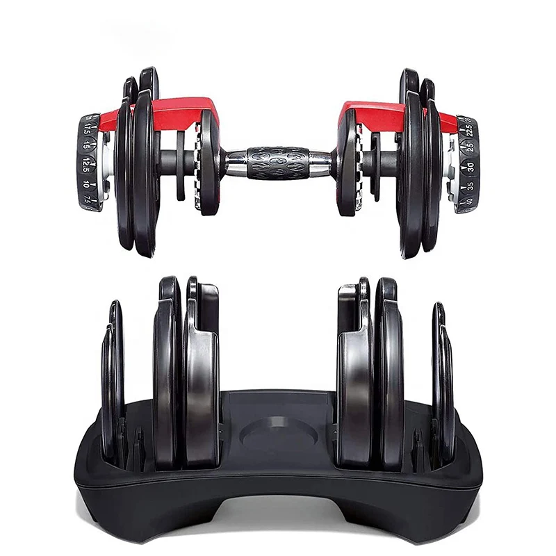 Fitness Dumbells Pair Adjustable Weight Dumbbells Set Commercial Cast Iron Logo Unisex Adjustable Dumbbell 24KG 40KG Black
