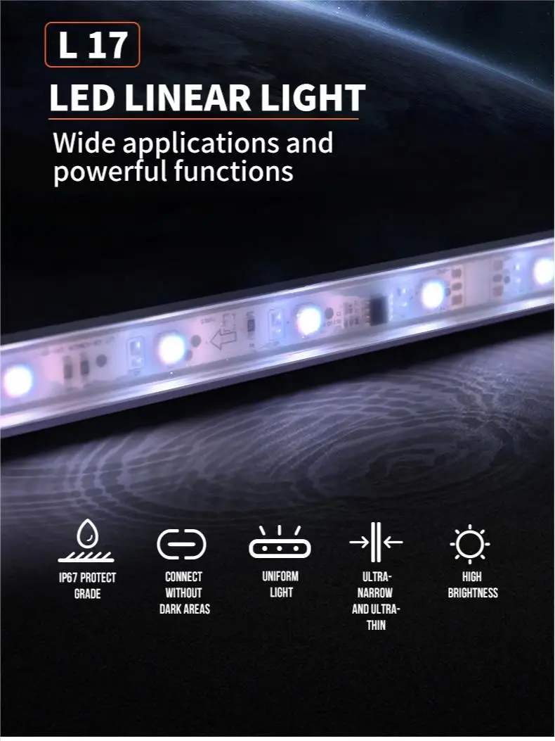 IP67 Waterproof RGB LED Linear Light Strip Decorative RGB Tubes for Various Applications