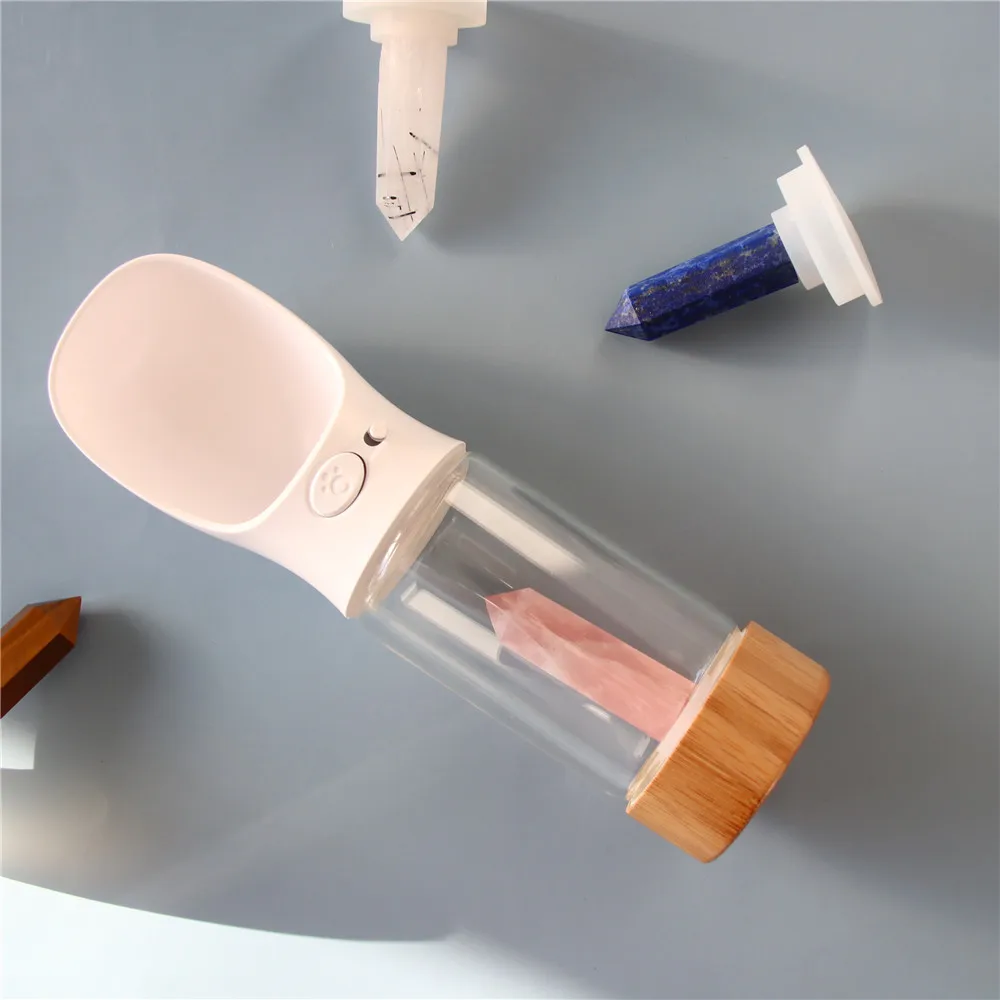 Portable Dog Feeding Travel Drinking Crystal Pet Water Bottle