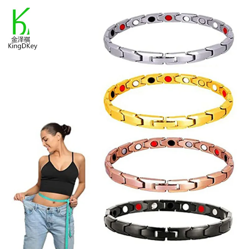 New Style New Fashion Women Magnetic Bracelet Colorful Rhombus Gold Plated Bracelet Hot Sale Slimming Magnetic Therapy bracelet