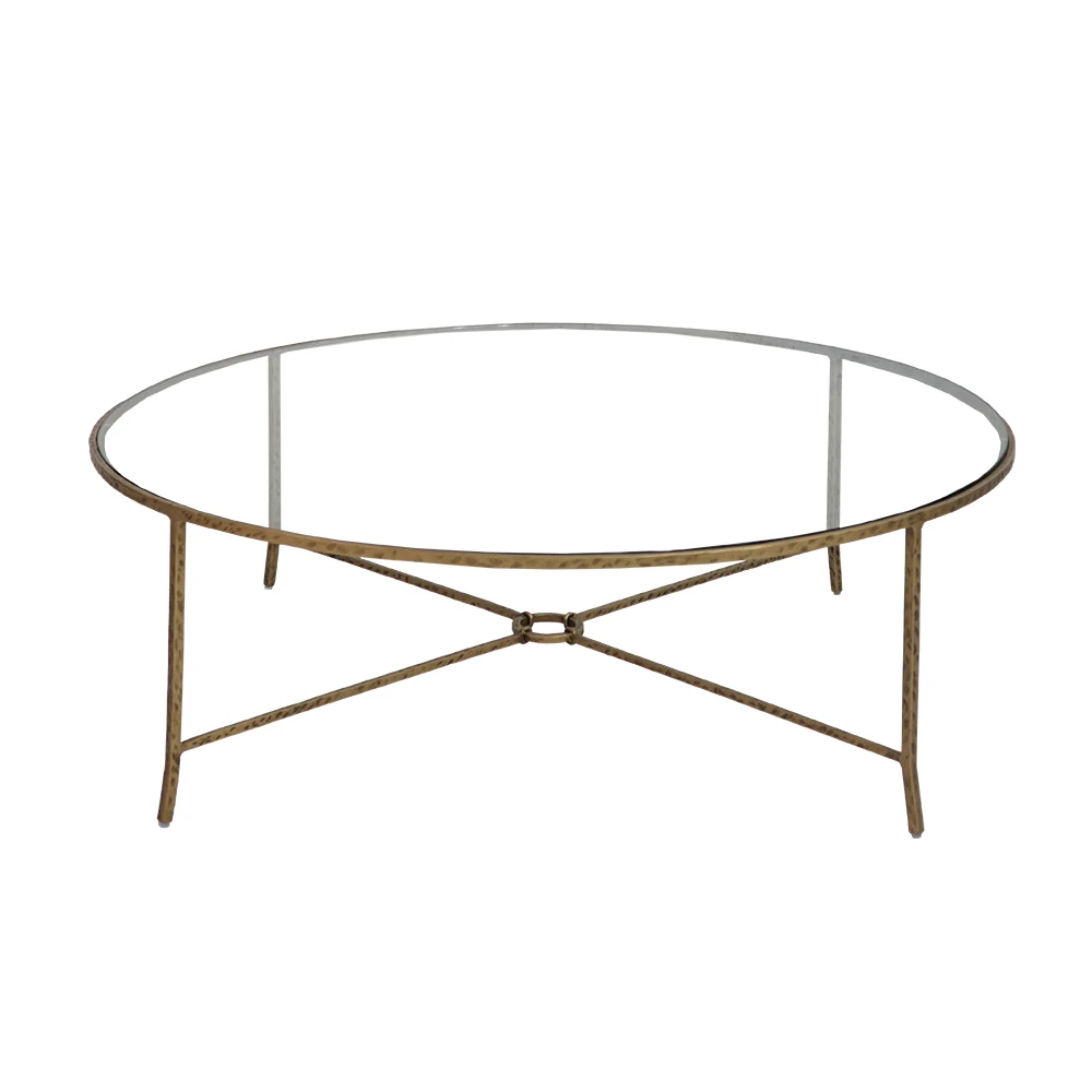 Modern transparent glass coffee table handcrafted frame living room central table