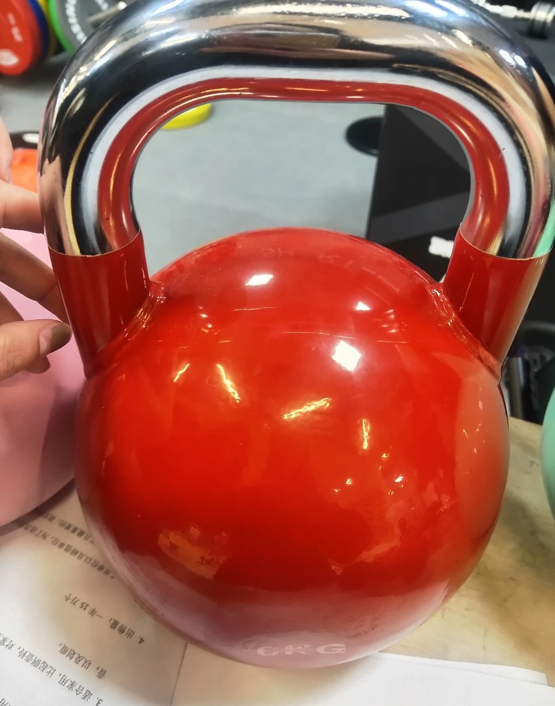 
Amazon 12kg 16kg 24kg Professional Home Gym Colorful Competition Stainless Steel Kettlebell 